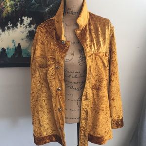 Eckhaus latta crushed velvet gold jacket S